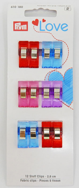 【Prym(プリム)】ファブリッククリップ（アソート）2.7cm　12個入り　610180