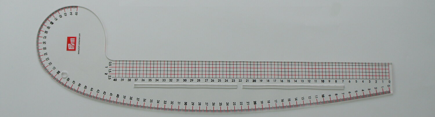 PRYM　EUカーブさし　65cm　方眼入り（透明）　　　1611501