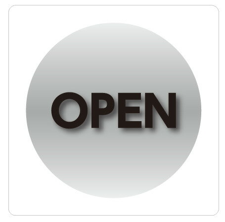カラーピクトサインステッカー E-6OPEN簡単貼り付け ステッカー