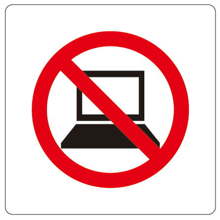 カラーピクトサインステッカー　L-6PC禁止簡単貼り付け　ステッカー