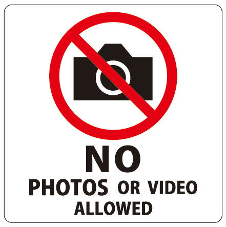 カラーピクトサインステッカー　O-4撮影禁止簡単貼り付け　ステッカー