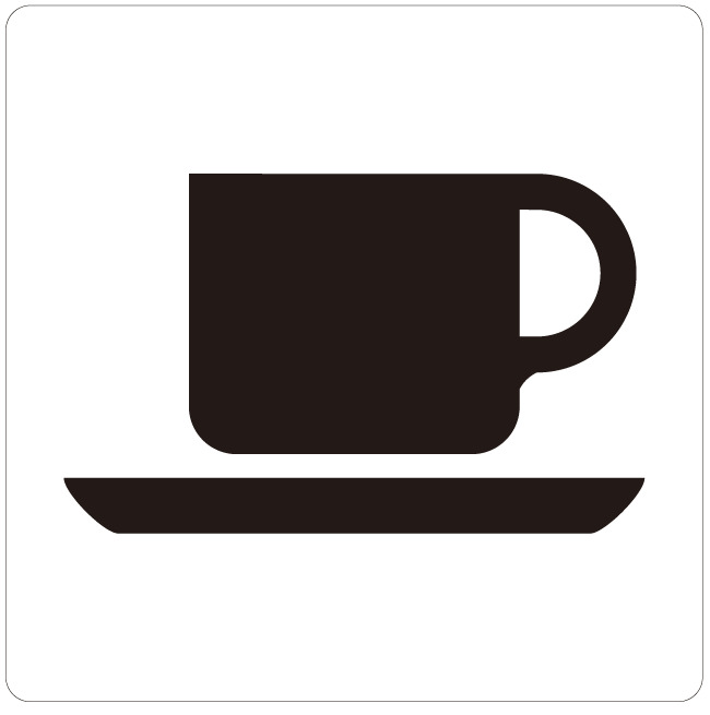 Rakuten - モノクロピクトサインステッカー　F-6Tea Room簡単貼り付け　ステッカー