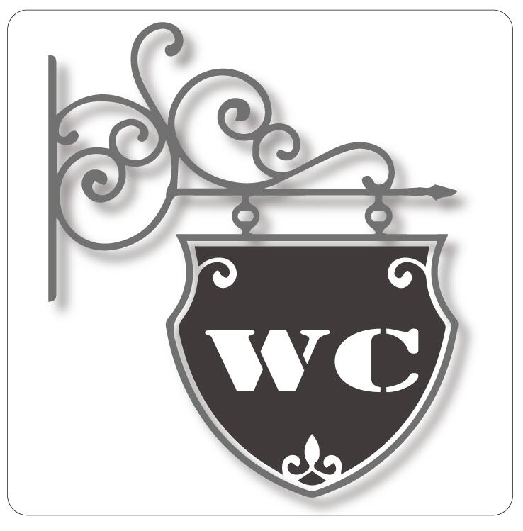 Rakuten - カラーピクトサインステッカー　S-3[WC]　簡単貼り付け　ステッカー