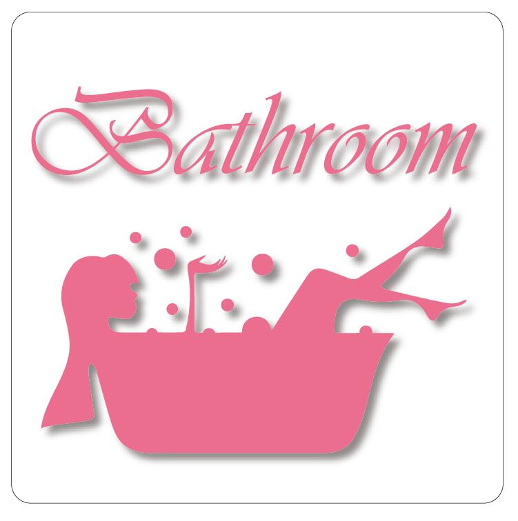 カラーピクトサインステッカー　S-4[Bathroom]　簡単貼り付け　ステッカー