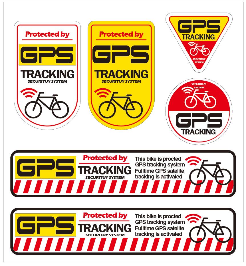 【自転車】GPS監視システム搭載ステッカー「GPSTRACKING」」6枚SET