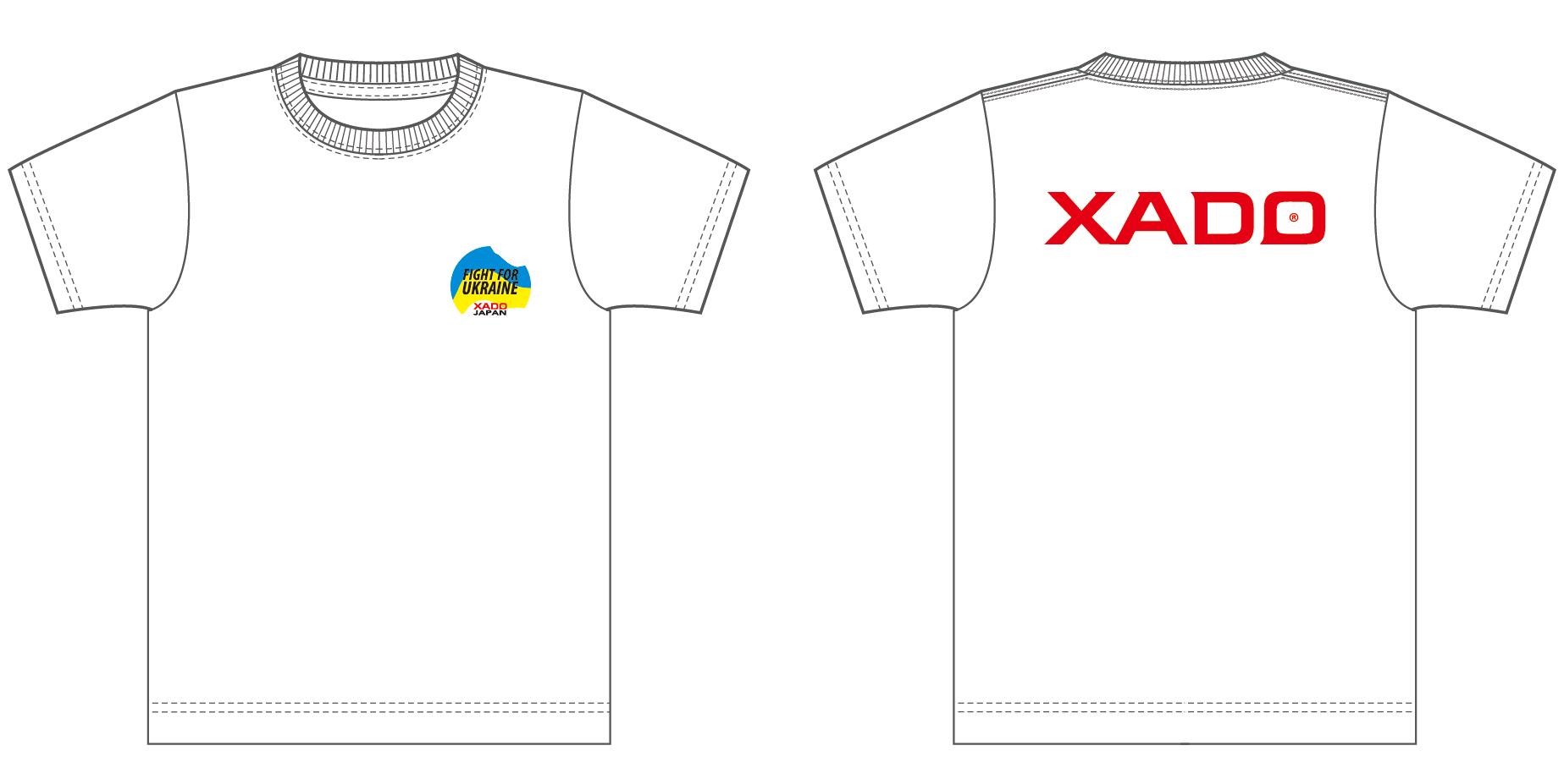 XADOJAPAN（ハドゥジャパン） オリジナルTシャツ【白】　FIGHT FOR UKRAINEドライシルキータッチ　S~XX..