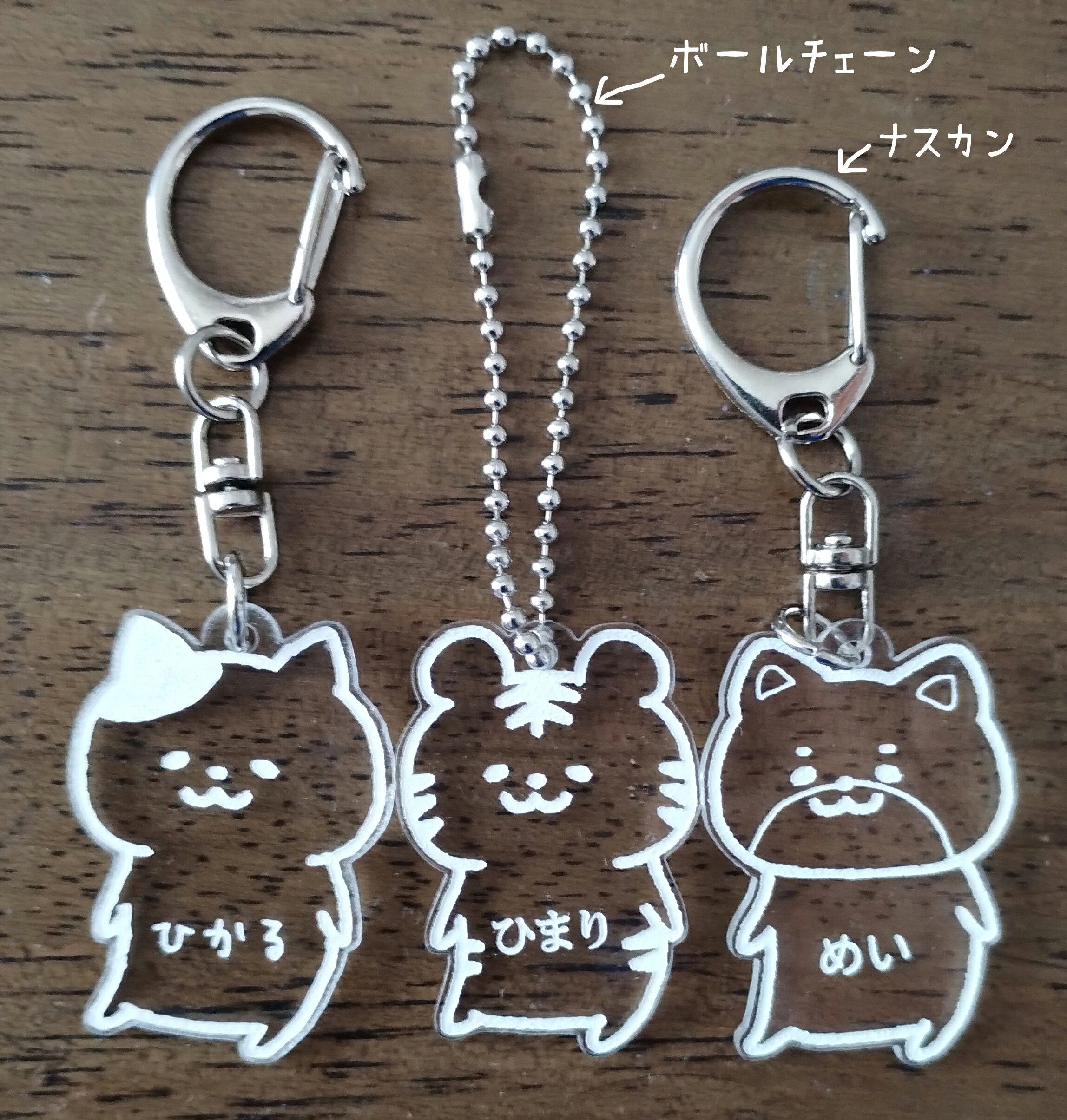 動物アクリルネームタグ｜ネームタグ アニマル 名札 名前札 名前タグ 名入れ アクリル 中学生 高校生 幼稚園 入学入園 新学期 卒園記念品 簡易ラッピング無料