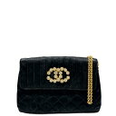 【中古B/標準】CHANEL シャネル ヴィンテージ レア 希少 マトラッセ マドモアゼル ココマーク ビジュー ミニ チェーン　 レディース ショルダーバッグ ブラック 20434284