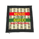 【中古】GUCCI◆ストール/ウール/BLU/総柄/レディース【服飾雑貨他】