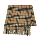 【中古B/標準】BURBERRY バーバリー マフラー カシミヤ100％ ノバチェック 130cm×31cm ユニセックス ベージュ 20445205