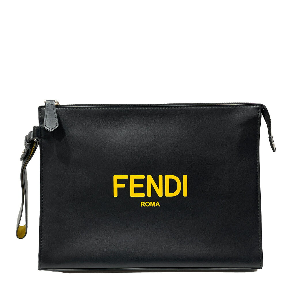 【中古A/美品】FENDI フェンディ クラッチバッグ ロゴ フラットスリム メンズ 7VA491 20452974