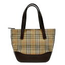 【中古B/標準】BURBERRY バーバリー ハンドバッグ ロゴ チェック ミニ レディース ベージュ×ブラウン 20462158