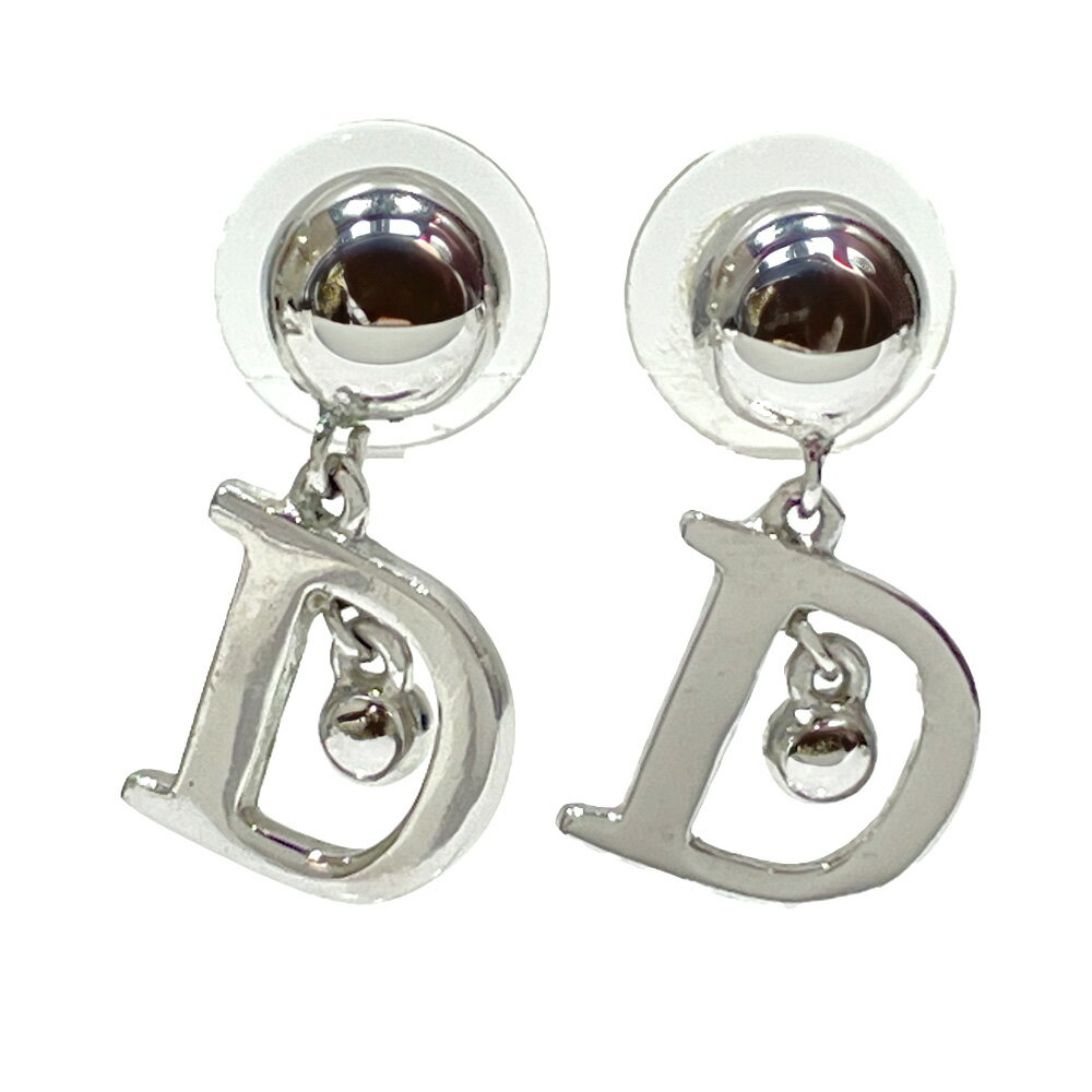 【中古AB/使用感小】Christian Dior クリスチャンディオール メタルピアス Dロゴ ボール スイング ヴィンテージ レディース 20458011