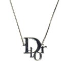 【中古AB/使用感小】Christian Dior クリスチャンディオール メタルネックレス ロゴ ヴィンテージ レディース シルバー 20453702