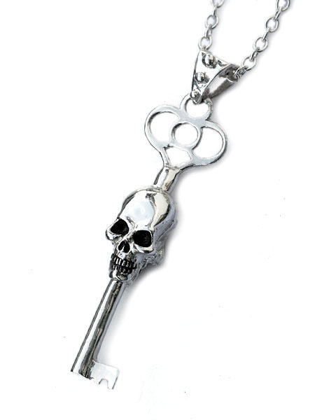 Blue Bayer Design ブルーベイヤーデザイン 【 W Skull Key Necklace (Sterling Silver) ダブル スカル キー ネックレス シルバー 】[ 正規品 ] ペンダント チェーン ドクロ 鍵 銀 925 髑髏 メンズ レディース プレゼント 【 送料無料 】