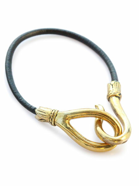 Blue Bayer Design ブルーベイヤーデザイン 【 Hook Bracelet leather (Yellow Bronze) フック ブレスレット レザー ( イエロー ブロンズ ) 】[ 正規品 ] アンティークゴールド ブラック バングル ギフト ユニセックス メンズ レディース 【 送料無料 】