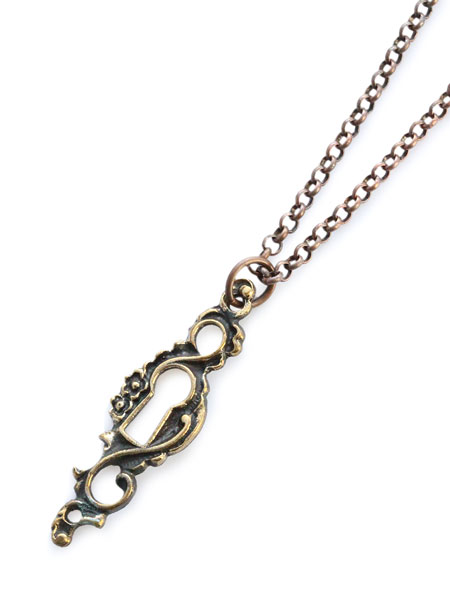 Blue Bayer Design ブルーベイヤーデザイン 【 Bronze Victorian Keyhole Necklace ブロンズ ヴィクトリアン キーホール ネックレス 】[ 正規品 ] ペンダント 鍵 花 フラワー ビクトリア ブロンズゴールド ペア プレゼント メンズ レディース