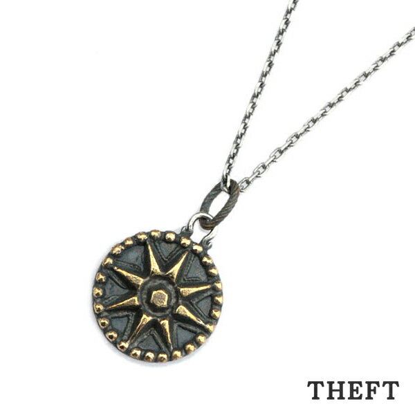 樂天商城 - THEFT セフト 【 太陽モチーフ ネックレス 】[ 正規品 ] ペンダント サン シルバー 銀 ブラス 真鍮 金色 ゴールドカラー コイン型 プレゼント ギフト 人気 ブランド おしゃれ ラッピング ユニセックス メンズ レディース 【 送料無料 】