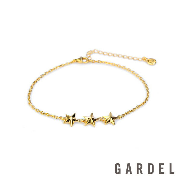 GARDEL ガーデル 【 Trinity Star Anklet Gold [ GDA-002TS/G ] スター アンクレット 】[ 正規品 ] 調節可能 シルバー ゴールドコーティング ラグジュアリー 星 チャーム ペア プレゼント ギフト ユニセックス メンズ レディース 【 送料無料 】