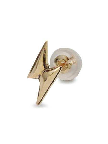 it's 12 midnight イッツ トゥエルヴ ミッドナイト 【 K10 Gold Lightning Pierce / ゴールド サンダーピアス [ M-P004-K10 ]】[ 正規品 ] ライトニング 稲妻ピアス 金 プレゼント メンズ レディース ユニセックス 人気 ブランド スタッド式ピアス 【 送料無料 】の商品画像 2