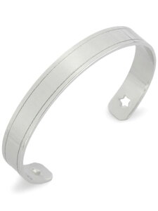 amp japan（アンプ ジャパン）【Cut Star Bangle [HYS-300] / カット アウト スター バングル】[正規品]（腕輪/カフブレスレット/フリーサイズ/調節可能/管楽器/細身/ジャーマンシルバー/洋白銀/星/銀/ペア/プレゼント/ギフト/ユニセックス/メンズ/レディース）