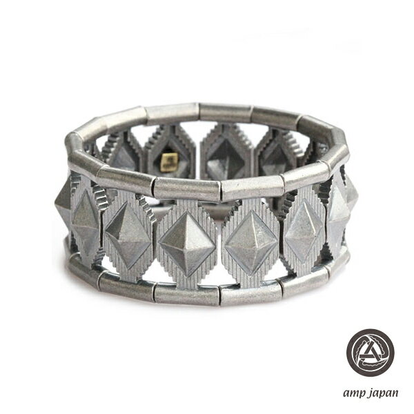 amp japan アンプ ジャパン 【 Elastic Bangle -Ortiga- [ 16AJK-461 ] エラスティック バングル オルテガ 】[ 正規品 ] ブレスレット シルバー 幅広 銀 真鍮 スタッズ ペア プレゼント ギフト ユニセックス メンズ レディース 【 送料無料 】