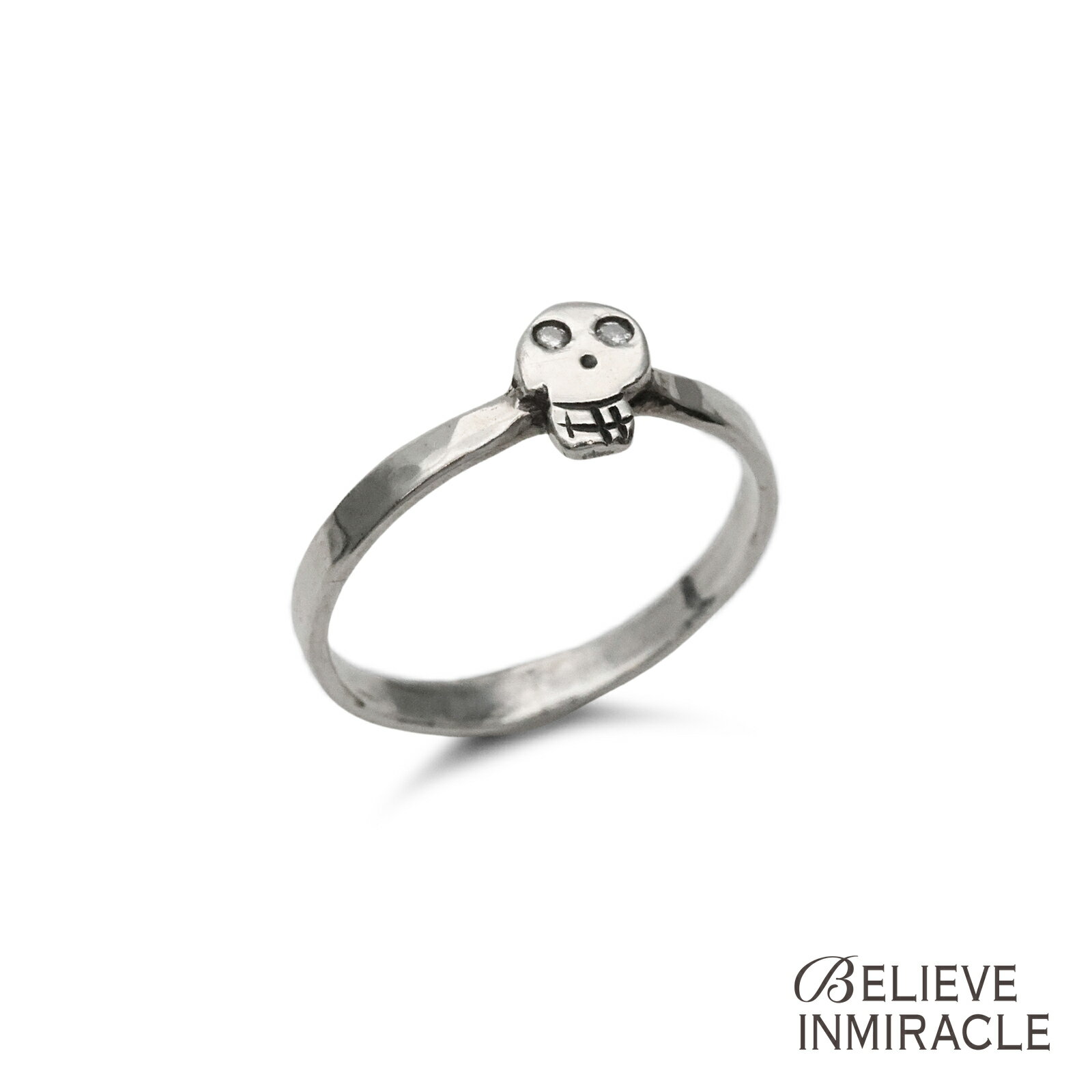 樂天商城 - BELIEVEINMIRACLE ビリーブインミラクル 【 SKULL BABY RING ( DIAMOND ) スカルベイビーリング ダイヤモンド 】[ 正規品 ] 指輪 ピンキー ドクロ 骸骨 銀 925 ペア プレゼント ユニセックス メンズ レディース 二宮こずえ着用モデル 【 送料無料 】