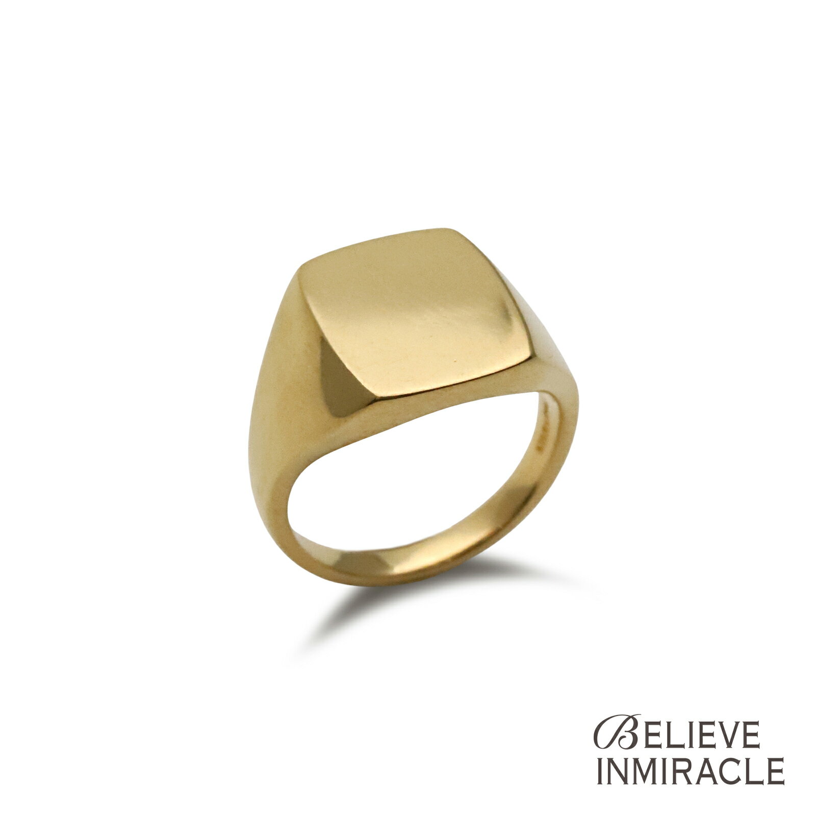樂天商城 - BELIEVEINMIRACLE ビリーブインミラクル 【 SIGNET RING ( K18GP ) シグネット リング 】[ 正規品 ] 指輪 シンプル ピンキー シルバー 銀 925 ゴールドカラー 18金コーティング ペア プレゼント ユニセックス メンズ レディース 人気 ブランド おしゃれ 【 送料無料 】
