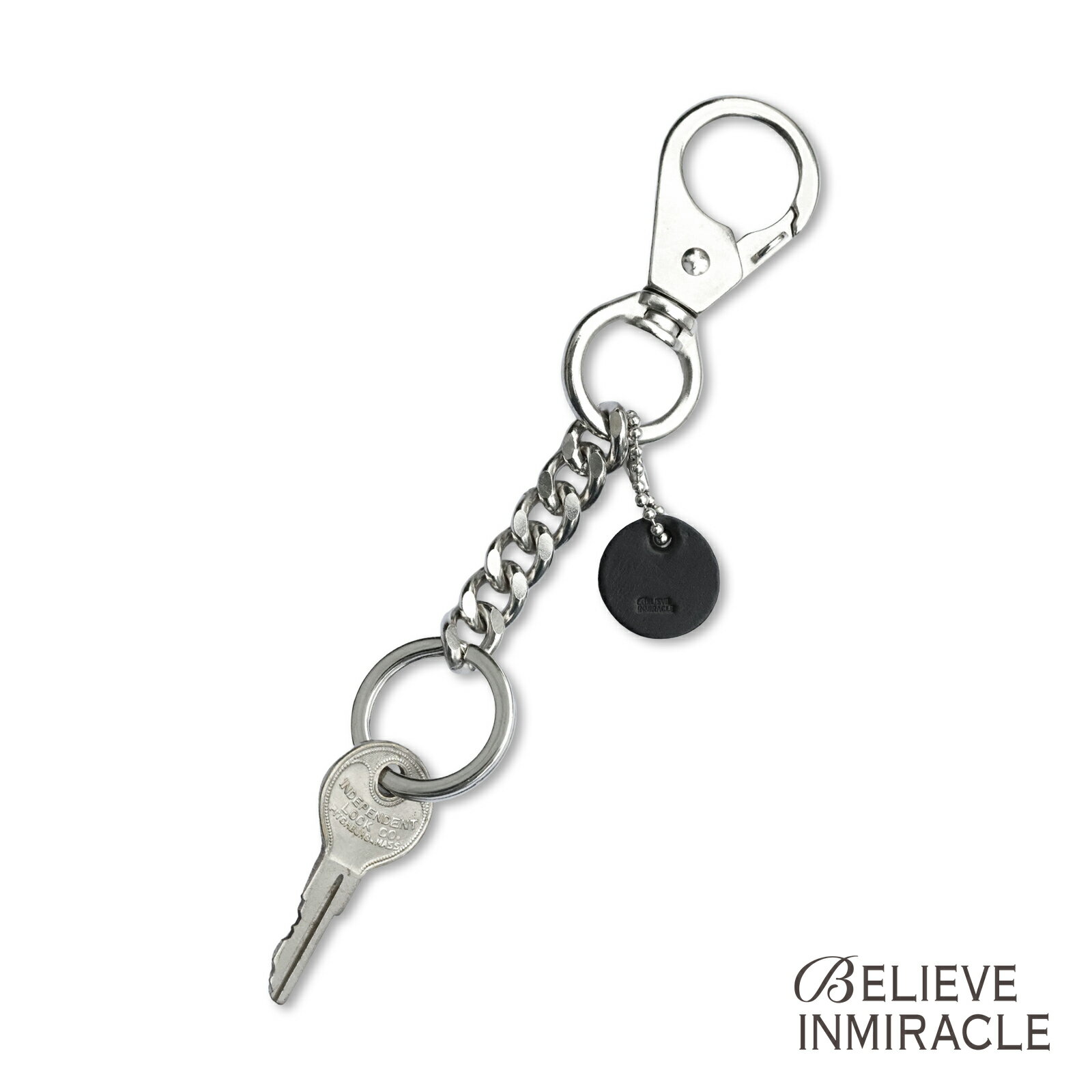 Rakuten - BELIEVEINMIRACLE ビリーブインミラクル 【 NK KEYHOLDER キーホルダー 】[ 正規品 ] 喜平チェーン レザー 革 クリップ スイベル シルバーカラー 銀色 財布 鍵 ペア ギフト プレゼント ユニセックス メンズ レディース 人気 ブランド おしゃれ