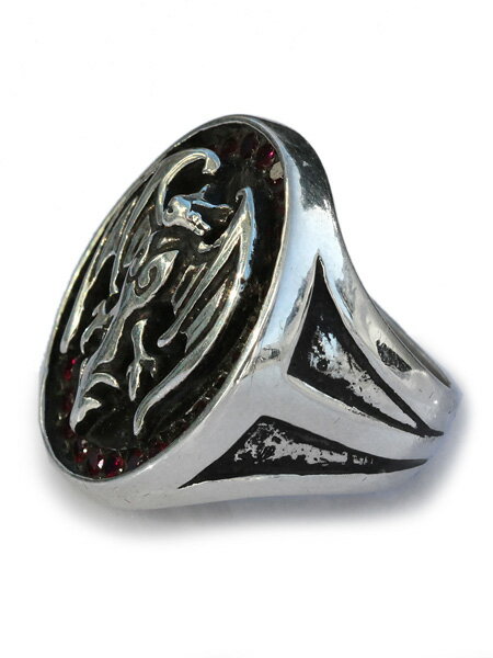 Darren Simonian ダレン シモニアン 【 Vampire Bat Signet Ring with Red CZ ハリウッドヴァンパイアーズ シグネット リング 】[ 正規品 ] 指輪 コウモリ シルバー 宝石 レッド 愛用 着用 銀 925 赤 プレゼント ユニセックス メンズ 【 送料無料 】