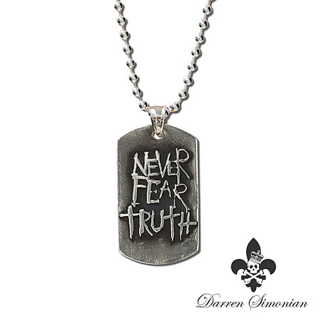 Darren Simonian ダレン シモニアン 【 Never Fear Truth Necklace / ジョニーデップ NFTネックレス 】[ 正規品 ] ペンダント ドッグタグ シルバー 925 銀 人気 ブランド おしゃれ シンプル レア メンズ レディース ユニセックス 【 送料無料 】