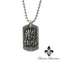 Darren Simonian ダレン シモニアン 【 Never Fear Truth Necklace / ジョニーデップ NFTネックレス 】 正規品 ペンダント ドッグタグ シルバー 925 銀 人気 ブランド おしゃれ シンプル レア メンズ レディース ユニセックス 【 送料無料 】