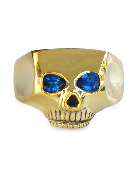 Flash Point フラッシュポイント 【 JIM SKULL GOLD SE (SAPPHIRE) ※別注モデル ジムスカルリング 】[ 正規品 ] 指輪 ドクロ 髑髏 シルバー 銀 925 ゴールドコーティング 人気 ペア プレゼント ギフト ユニセックス メンズ レディース 【 送料無料 】