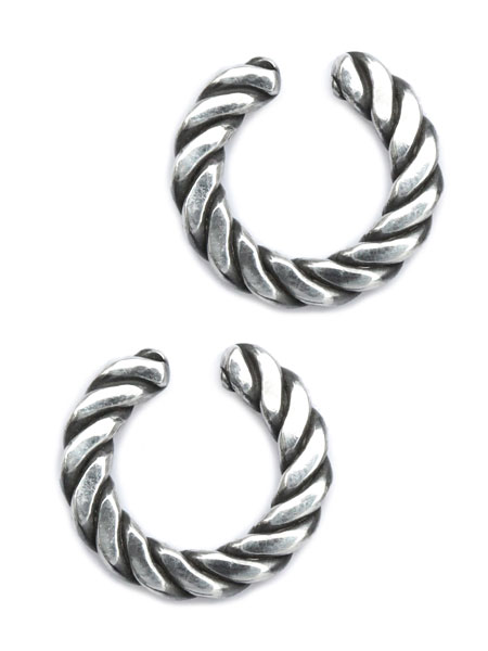 HARIM ハリム 【 press earcuff (LARGE) SV 両耳 [ HRA055SV ] / プレス イヤカフ シルバー ラージ セット 】[ 正規品 ] 耳飾り イヤリング ツイスト スペーサー イヤーカフ パーツ 銀 925 愛用 着用 ペア メンズ レディース 【 送料無料 】