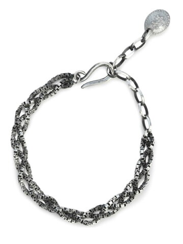 HARIM（ハリム）【RADIAL BLOCK CHAIN BRACE / ラジアルブロックチェーン ブレスレット [HRC016]】[正規品]（3連/スターリングシルバー/フリーサイズ/調節可能/925/銀/プレゼント/ユニセックス/メンズ/レディース）【送料無料】