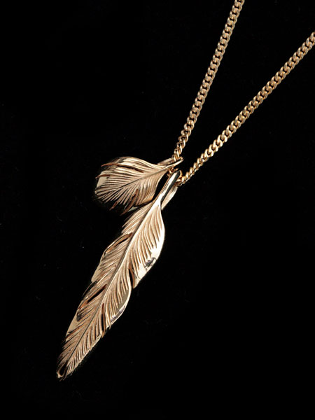 HARIM ハリム 【 Slender feathers Very shine Necklace GP / [ HRP104GP ] 】[ 正規品 ] ネックレス フェザー ペンダント ゴールド メンズ レディース 【 送料無料 】