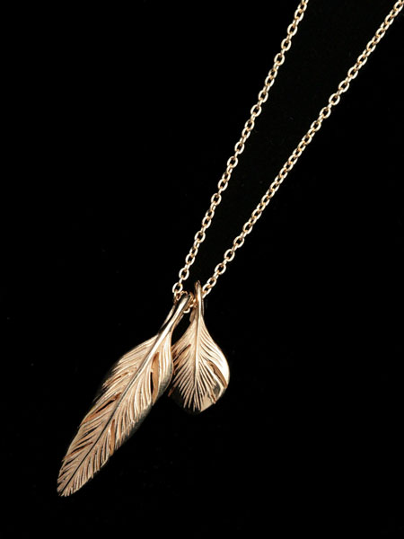 HARIM ハリム 【 Slender feathers Half Very shine Necklace GP / [ HRP105GP ] 】[ 正規品 ] ネックレス フェザー ペンダント ペンダント ゴールド メンズ レディース 【 送料無料 】