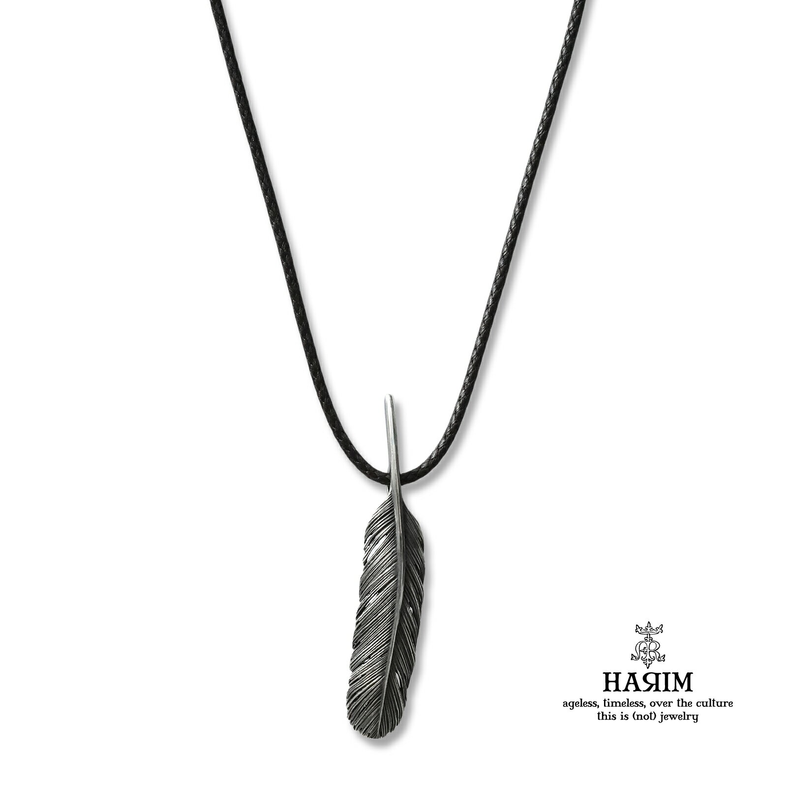 HARIM ハリム 【 FEATHER RIGHT M OX CODE [ HRT006OX CODE ] フェザー ライト コード ネックレス 】[ 正規品 ] ペンダント 銀 925 羽根 翼 メンズ レディース ユニセックス 人気 ブランド おしゃれ ラッピング シンプル ペア ギフト プレゼント おすすめ 【 送料無料 】