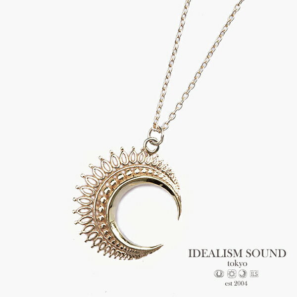 IDEALISM SOUND イデアリズムサウンド 【 Large Moon Necklace (Gold)[ No.12068 ] ラージムーンネックレス ゴールド 】[ 正規品 ] ペンダント 10Kイエローゴールド ルビー 天然石 月 金 ギフト プレゼント ユニセックス メンズ レディース 【 送料無料 】