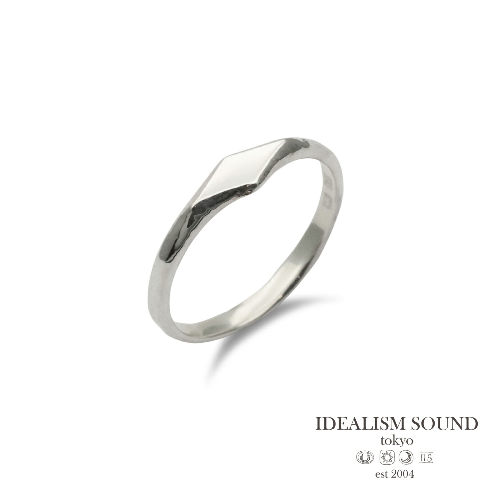 Rakuten - IDEALISM SOUND イデアリズムサウンド 【 Little Flat Diamond Shape Top Textured Ring ( Silver ) [ No.14088 ] リング 】[ 正規品 ] 指輪 シンプル シルバー 銀 925 ペア ギフト プレゼント ユニセックス メンズ レディース 人気 ブランド おしゃれ 【 送料無料 】