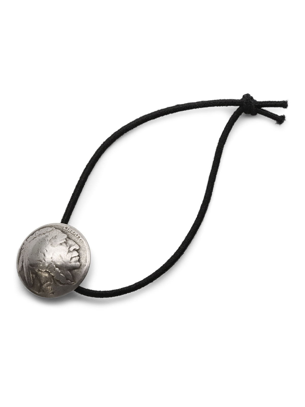 インディアンジュエリー 【 Indian Head & Buffalo Concho Hair Elastic Bracelet / インディアン & バッファ...