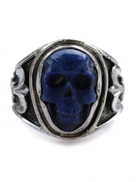 Lee Downey ꡼ˡ Sculpted Skull Ring - Lapis lazuli /     ...