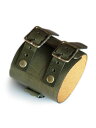 gbb custom leather / gbb カスタム レザー 【 JD Cuff Bracelet / JD カフ ブレスレット ( グリーン ) 】[ 正規品 ] レザー ブレス バックル ベルト 革 緑 ブラス ゴールド 真鍮 メンズ レディース 【 送料無料 】