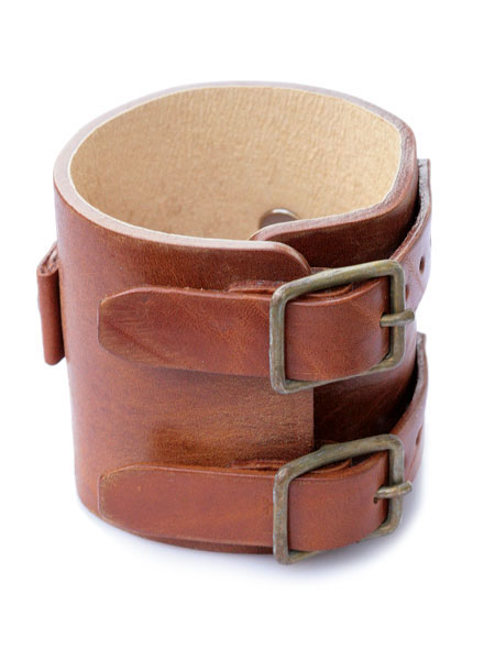 gbb custom leather / gbb カスタム レザー 【 JD Cuff Bracelet (Distressed) 】[ 正規品 ] レザー ブレス カフ ブレスレット バックル ベルト 革 ヴィンテージブラウン 茶色 ブラス ゴールド 真鍮 メンズ レディース 【 送料無料 】