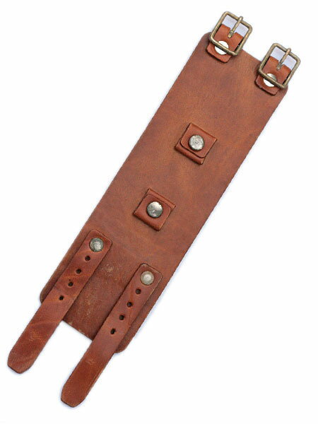 gbb custom leather / gbb カスタム レザー 【 JD Cuff Bracelet (Distressed) 】[ 正規品 ] レザー ブレス カフ ブレスレット バックル ベルト 革 ヴィンテージブラウン 茶色 ブラス ゴールド 真鍮 メンズ レディース 【 送料無料 】
