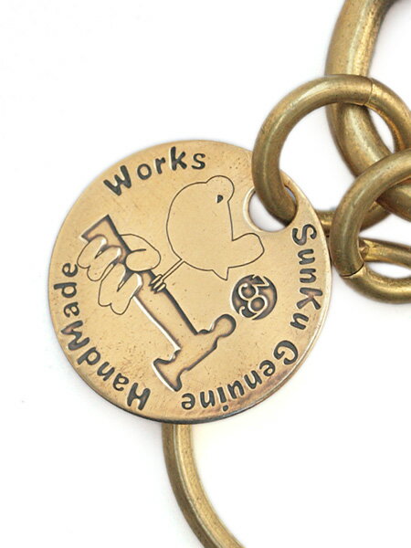 SunKu サンク 39 【 Key Ring (インディゴ) / [ SK-048_IDG ] 】[ 正規品 ] キーリング キーホルダー キーチェーン ブラス ゴールド レザー ターコイズ グリーン 緑 金 藍 真鍮 革 天然石 宝石 メンズ レディース