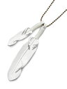 ROOSTERKING & CO. ルースターキング&カンパニー 【 Leather Feather necklace (White) レザーフェザーネックレス ホワイト 】[ 正規品 ] ペンダント コード ディアスキン インディアン ゴールド ボールチェーン 鹿革 白 メンズ レディース 【 送料無料 】