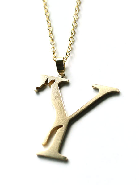 Tiny tail タイニーテイル 【 Y×カンガルー ネックレス 】[ 正規品 ] イニシャル アルファベット ペンダント ゴールド ブラス アニマル 金 真鍮 動物 メンズ レディース