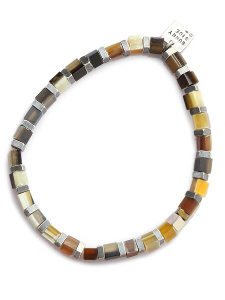 楽天アクセサリー its 12 midnightON THE SUNNY SIDE OF THE STREET オン ザ サニー サイド オブ ザ ストリート 【 Buffalo Horn Cubu Beads Bracelet （Tan Mix） バッファローホーンキューブ ビーズブレスレット （ タンミックス ） 】[ 正規品 ] メンズ レディース 【 送料無料 】