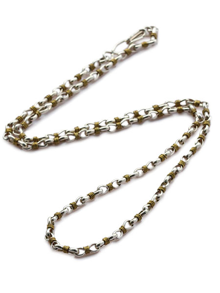 ACE by morizane エースバイモリザネ 【 wrapped link chain necklace combi ラップド リンク チェーンネックレス コンビ 】[ 正規品 ] シルバー ブラス 金 銀 真鍮 950 ペア ギフト プレゼント ユニセックス メンズ レディース 【 送料無料 】